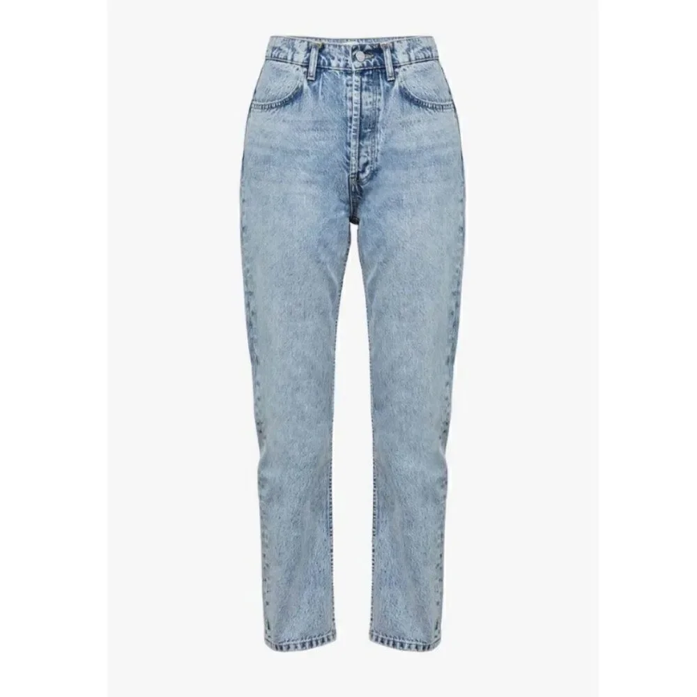 Anine Bing Sonya Blue Jeans Crop Straight Leg High Rise Size 25